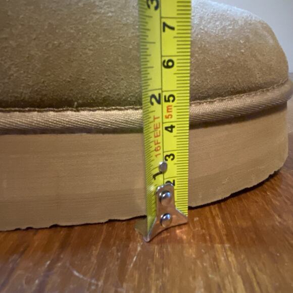 FITORY Womens Platform Slip on Suede Ankle Boots with Fleece-lined size 8 - Picture 5 of 7